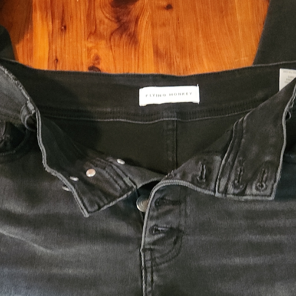 Flying Monkey Black Denim Button-Fly Jeans